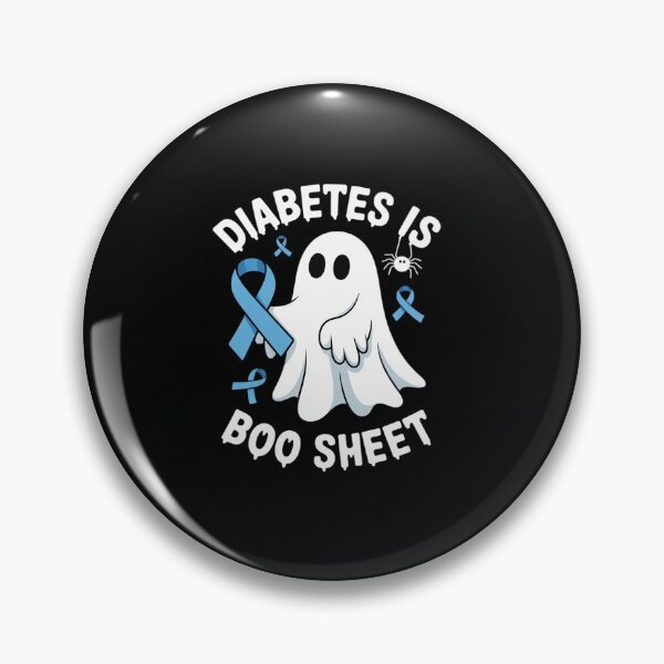 Item preview, Diabetes is Boo Sheet Ghost Halloween T1D T2D Blue Ribbon designed and sold by RonnasJackson.
