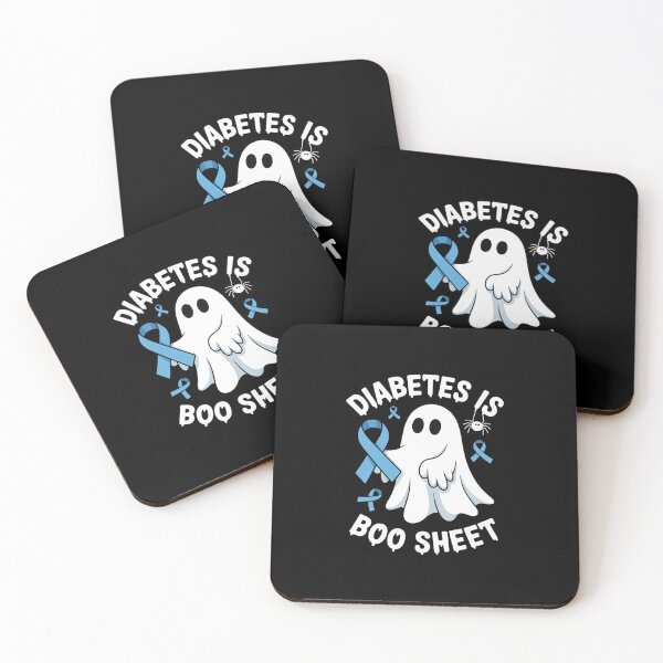 Item preview, Diabetes is Boo Sheet Ghost Halloween T1D T2D Blue Ribbon designed and sold by RonnasJackson.