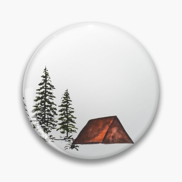 Item preview, Forest Camping Watercolor | Cozy Tent & Pine Trees Illustration designed and sold by Little Bloom Studio.