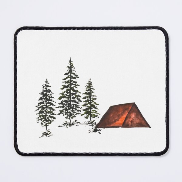 Item preview, Forest Camping Watercolor | Cozy Tent & Pine Trees Illustration designed and sold by Little Bloom Studio.