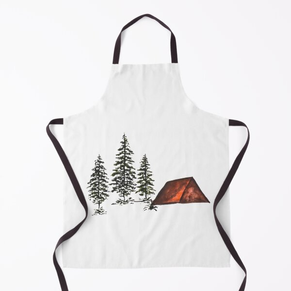 Item preview, Forest Camping Watercolor | Cozy Tent & Pine Trees Illustration designed and sold by Little Bloom Studio.