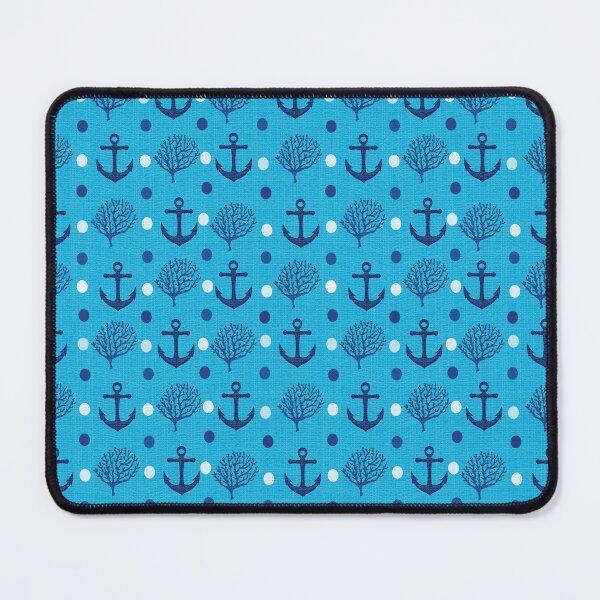 Item preview, Nautical Anchor Coral Mosaic Tile Pattern designed and sold by PVTCreations.