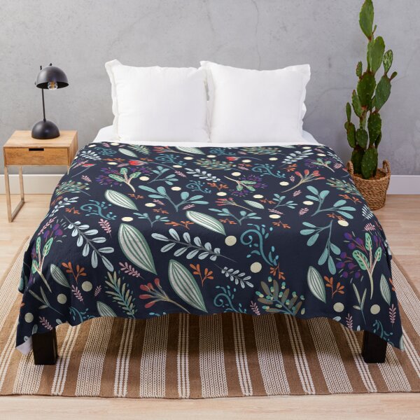 Item preview, Dark Botanical Floral Phone Case – Whimsical Folk Art Leaves Pattern on Navy Background designed and sold by FestivityFinds.