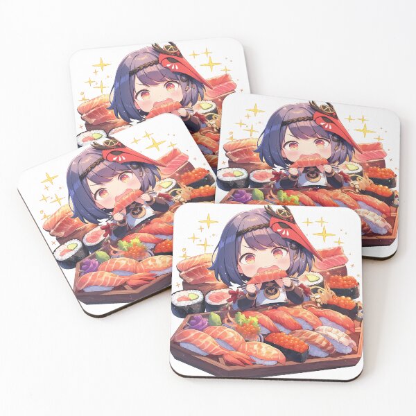 Item preview, Kujou Sara Genshin Impact Chibi Sushi Kawaii Sparkles designed and sold by Spraykart.