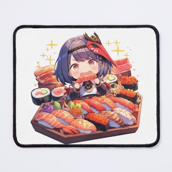 Item preview, Kujou Sara Genshin Impact Chibi Sushi Kawaii Sparkles designed and sold by Spraykart.