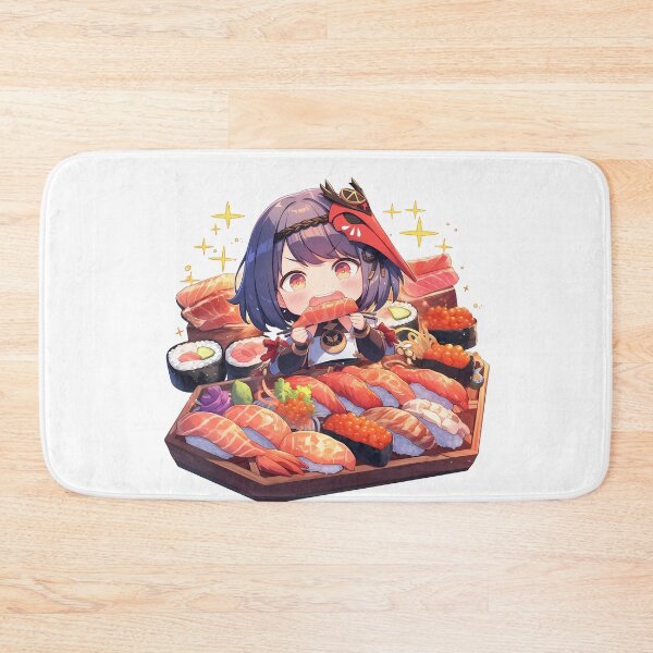 Item preview, Kujou Sara Genshin Impact Chibi Sushi Kawaii Sparkles designed and sold by Spraykart.