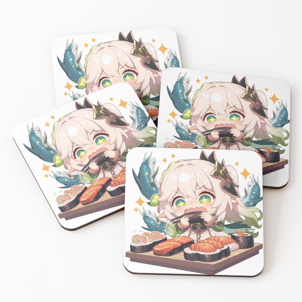 Item preview, Nahida Genshin Impact Chibi Sushi Sparkles Green Eyes designed and sold by Spraykart.