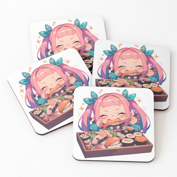 Item preview, Lucy Cyberpunk Edgerunners Chibi Sushi Night With Neon Sparkles designed and sold by Spraykart.