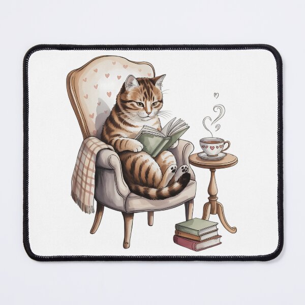 Item preview, Cozy Cat Reading Inspirational Cute Cat Book Lover designed and sold by TyraYoung.