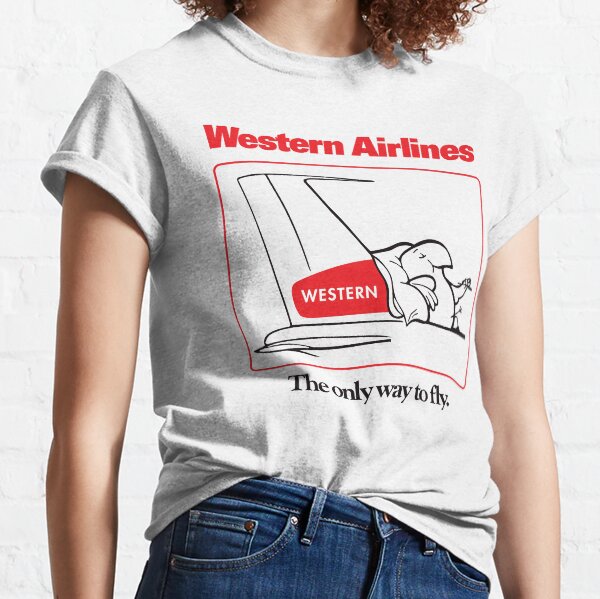 Western Airlines The Only Way to Fly Cartoon Bird Mascot T-Shirt - White Version Classic T-Shirt