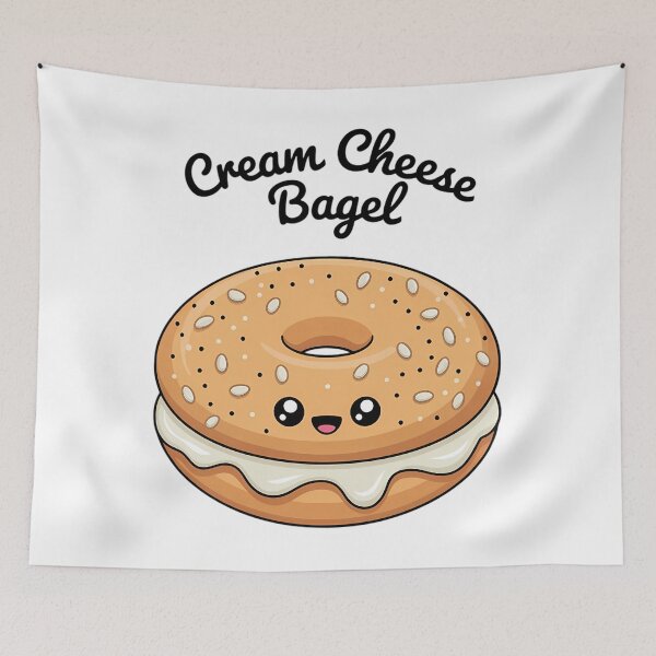 Item preview, Cream Cheese Bagel Cute Kawaii Breakfast designed and sold by TyraYoung.