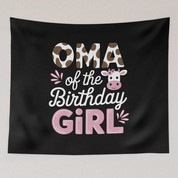 Item preview, Oma Of The Birthday Girl Cow Grandma Family Party designed and sold by fferomananul.