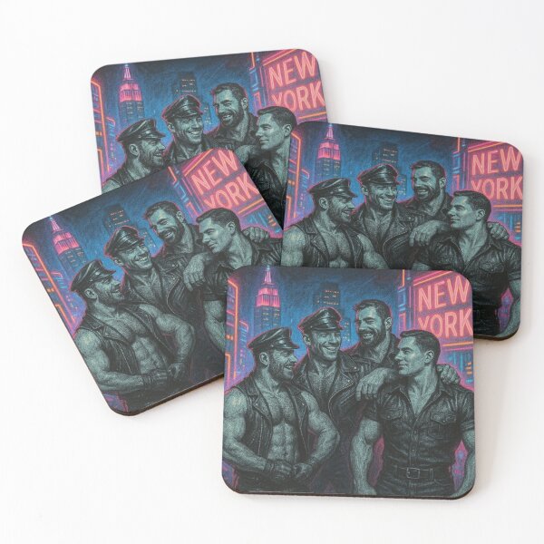 Item preview, NYC Leather Daddies Vibe Colorsplash Sketch Gay Pride Art Design designed and sold by ItsAKinkThing.