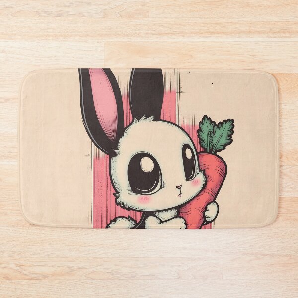 Item preview, Cute Bunny Hugging Carrot Kawaii Art designed and sold by DonaldWaltersxx.