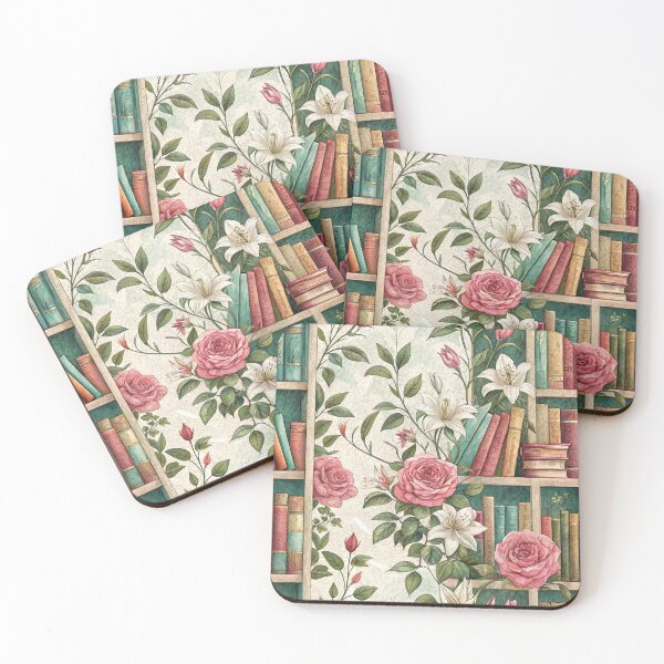 Item preview, Estantería vintage estilo cottagecore con estampado botánico de rosas. designed and sold by Auravera Designs.