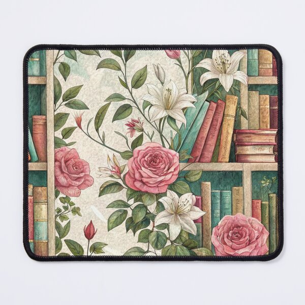 Item preview, Estantería vintage estilo cottagecore con estampado botánico de rosas. designed and sold by Auravera Designs.