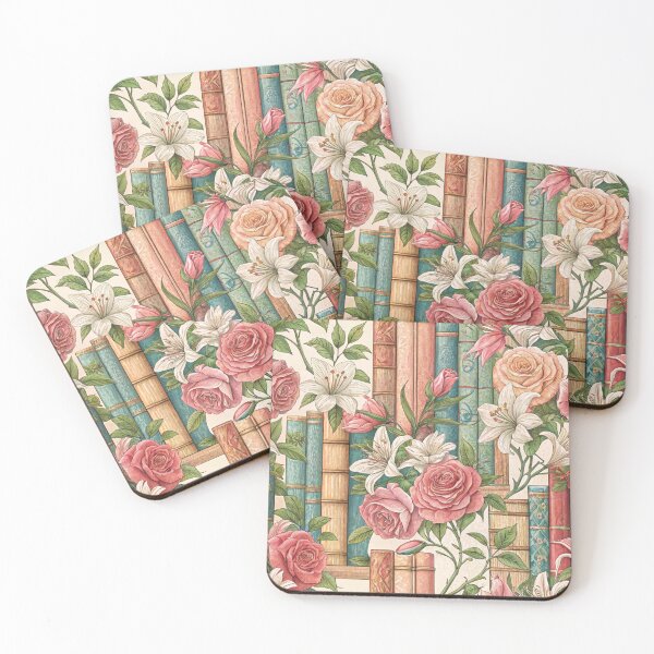 Item preview, Romantic Floral Bookshelf Watercolor Seamless Pattern designed and sold by Auravera Designs.