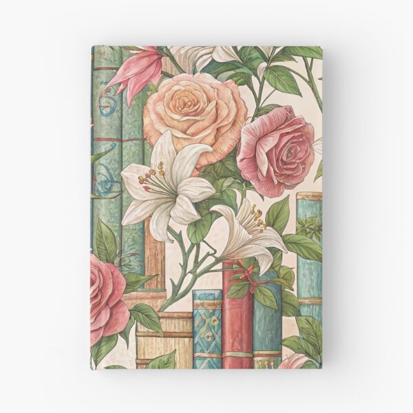 Item preview, Romantic Floral Bookshelf Watercolor Seamless Pattern designed and sold by Auravera Designs.