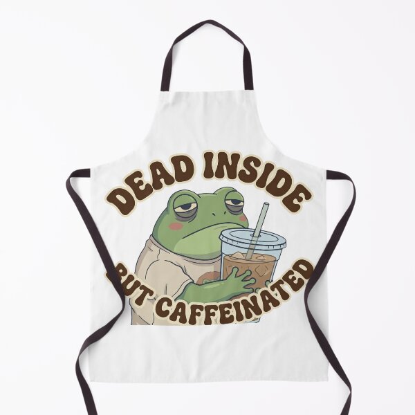 Item preview, Dead Inside But Caffeinated - Funny Tired Frog Iced Coffee Meme designed and sold by The Chill Pond.