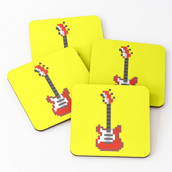 Item preview, Small Pixel Blocks on a Guitar (red) designed and sold by ZERO-MIND.