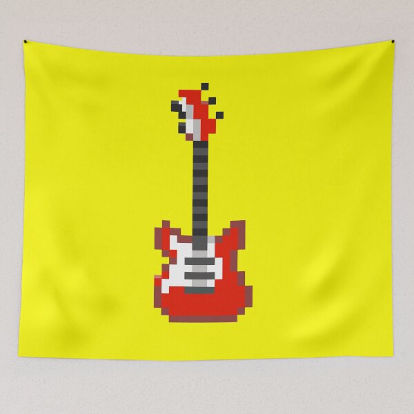 Item preview, Small Pixel Blocks on a Guitar (red) designed and sold by ZERO-MIND.