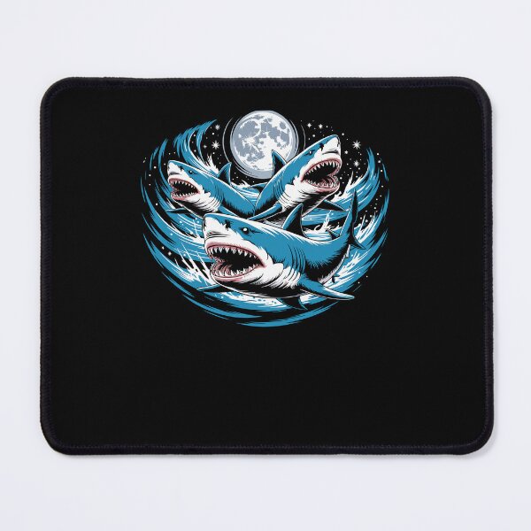 Item preview, Three Shark Moon 3 Great Whites Howling Wolfs Moon Parody designed and sold by Dressed For Duty.