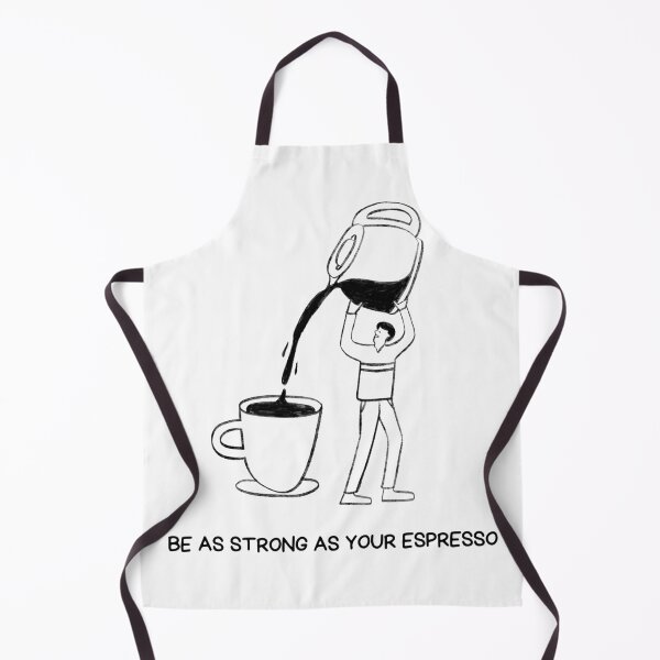 Item preview, Be As Strong As Your Espresso, Illustration of a Man Pouring Giant Coffee Pot Into Cup designed and sold by GulDesigns.