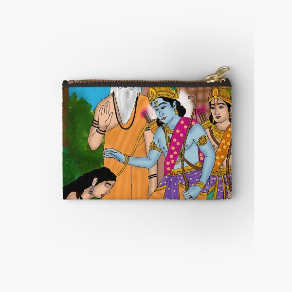 Item preview, Lord Rama and Ahilya Redemption Scene – Ramayana Spiritual Art Design designed and sold by Harshit_Digital_Arts.