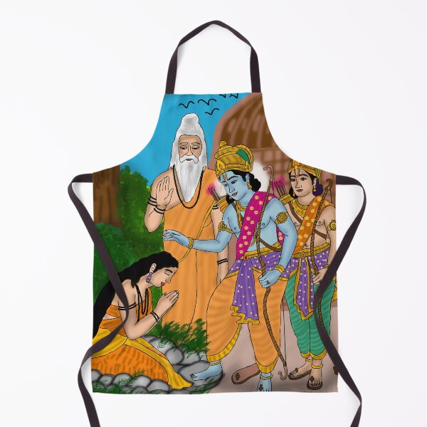 Item preview, Lord Rama and Ahilya Redemption Scene – Ramayana Spiritual Art Design designed and sold by Harshit_Digital_Arts.