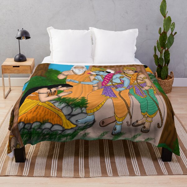 Item preview, Lord Rama and Ahilya Redemption Scene – Ramayana Spiritual Art Design designed and sold by Harshit_Digital_Arts.
