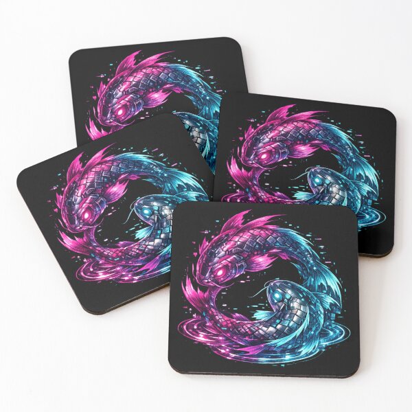 Item preview, Cyberpunk Koi Fish Yin Yang Neon Japanese Aesthetic Vaporwave Design designed and sold by JonelCrafts.