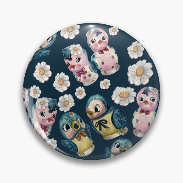 Item preview, Bluebirds of friendliness dark blue designed and sold by The kitschy Citrus.