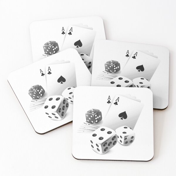 Item preview, Aces and Dice – Casino Game Black and White Art designed and sold by inkoutninja.