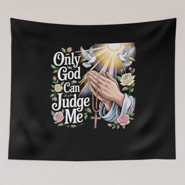 Item preview, God Can Judge Me Prayer Hands Chicano Tattoo Doves designed and sold by Dressed For  Duty.