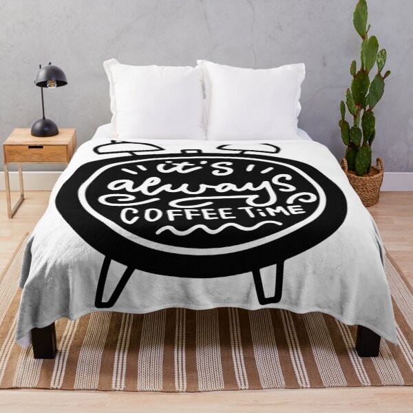 Item preview, It’s Always Coffee Time Hand-Lettered Alarm Clock Illustration for Morning Coffee Lovers designed and sold by GulDesigns.