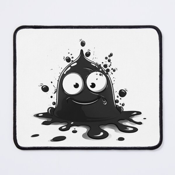 Item preview, Cute Black Blob Character – Funny Kawaii Slime Black and White Art designed and sold by inkoutninja.