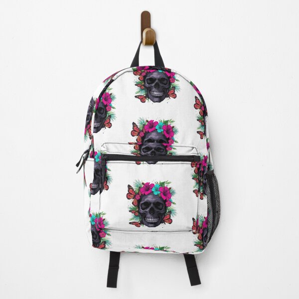 Item preview, Tropical Gothic Skull with Hibiscus and Butterflies designed and sold by Verdezeus86 .