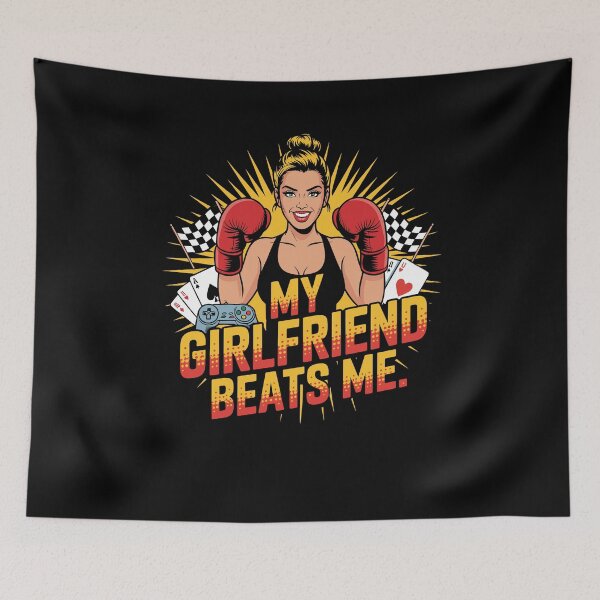 Item preview, My Girlfriend Beats Me Funny Graphic designed and sold by Dressed For  Duty.