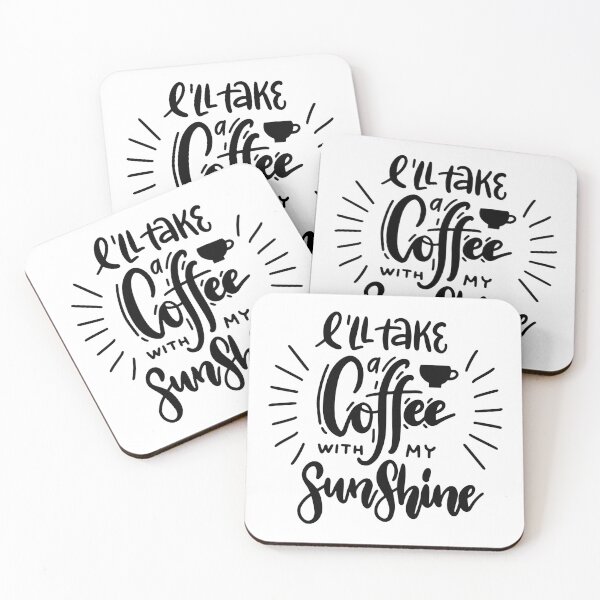Item preview, I'll Take a Coffee With My Sunshine Hand-Lettered Quote Coffee Cup Typography Design designed and sold by GulDesigns.