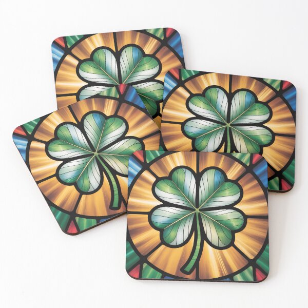 Item preview, Stained Glass Four Leaf Clover Jewel Tones designed and sold by Bloomkept.