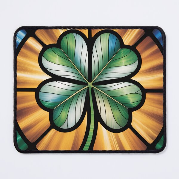Item preview, Stained Glass Four Leaf Clover Jewel Tones designed and sold by Bloomkept.