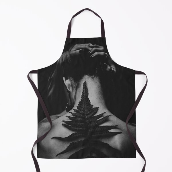 Item preview, Woman With Fern Tattoo On Upper Back Black And White Portrait Evoking Nature And Solitude designed and sold by GulDesigns.