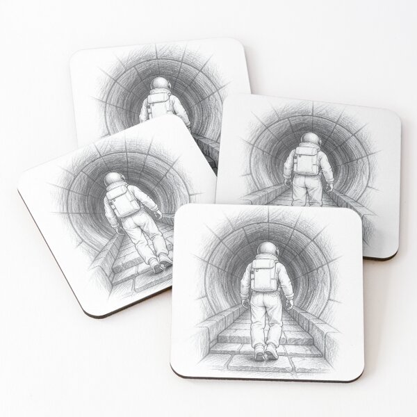 Item preview, Astronaut Sketch Walking to Space Tunnel designed and sold by Bloomkept.
