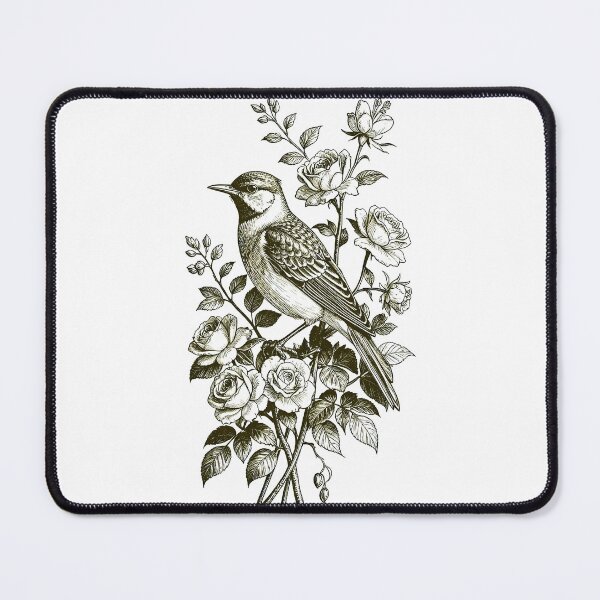 Item preview, Nightingale and Rose Regency Era Engraving Cottagecore Print designed and sold by LanaGustavsson.