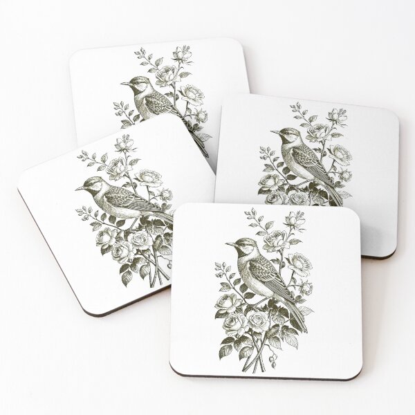 Item preview, Nightingale and Rose Regency Era Engraving Cottagecore Print designed and sold by LanaGustavsson.