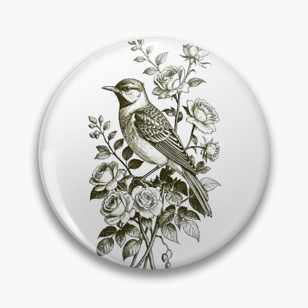 Item preview, Nightingale and Rose Regency Era Engraving Cottagecore Print designed and sold by LanaGustavsson.