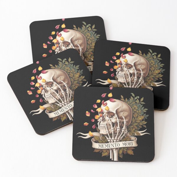 Item preview, Memento Mori Skull Flowers Dead Leaves and Falling Petals designed and sold by nuel-art.