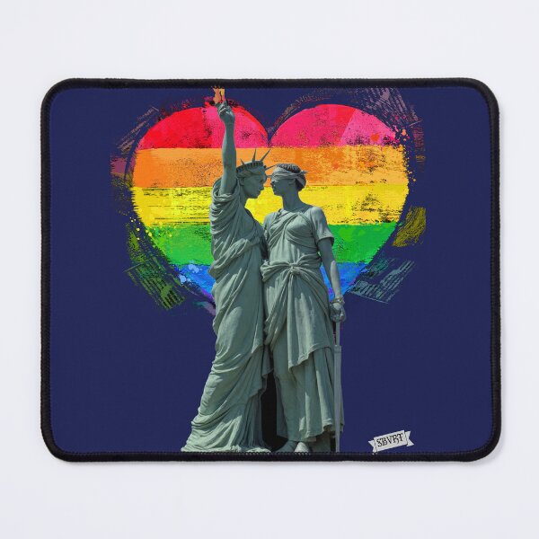 Item preview, LGBTQ Justice and Liberty in a Loving Embrace before a Rainbow Heart designed and sold by thelivingrp.