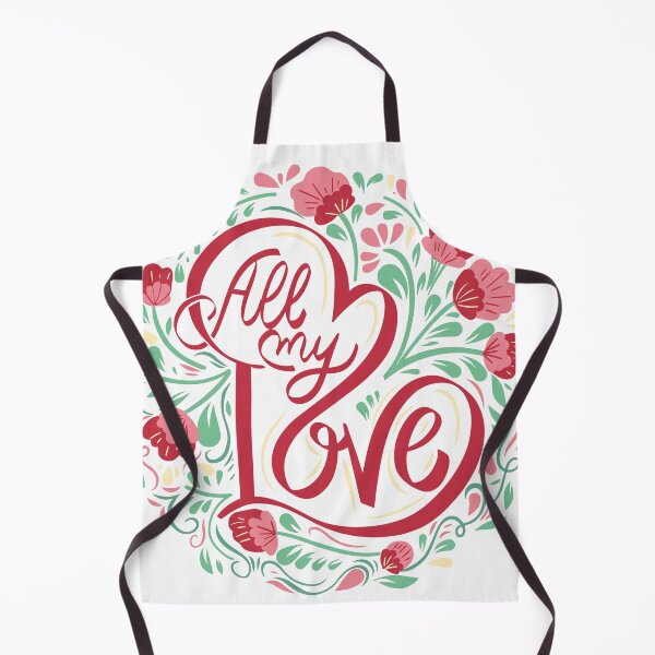 Item preview, All My Love Heart Floral Lettering Design For Romantic Valentine Greeting Card designed and sold by GulDesigns.