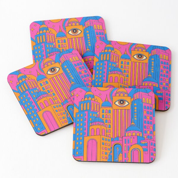 Item preview, Psychedelic Cityscape – Retro Trippy Colorful Urban Skyline designed and sold by DrizzyV.